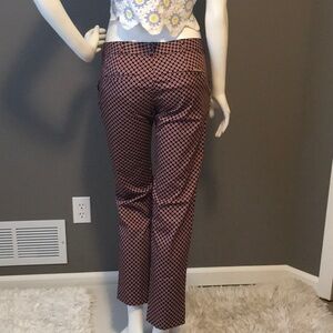 Michael Kors Black and Pink Patterned Straight Leg Pants